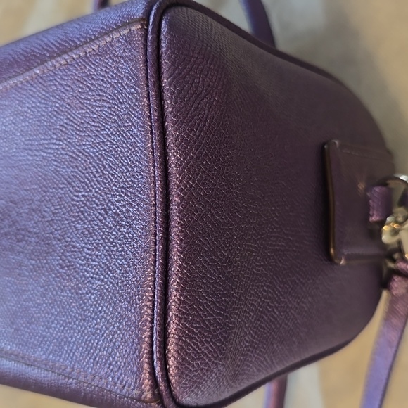 Coach Bennett Satchel Crossbody Purse Metallic Purple - Picture 10 of 12